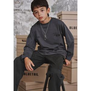 [블루테일]절개 차콜그레이 긴팔 티셔츠AZG7TS05CG