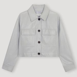 [시스티나]크롭 포켓 레더 재킷 AWWJKN11040