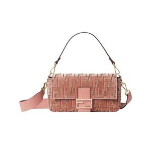 펜디 바게트 FF 자카드 벨벳 백 핑크 8BR600AT0YF13VM