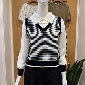 클리지 DP01 레이어드 니트 조끼 셔츠 CP7WKT03