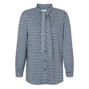 [캐리스노트]프린트무늬 앞리본블라우스 CN3FBL701