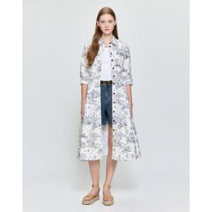 헤지스 여성 25FW H.Toile 뜨왈 프린팅 셔츠카라 원피스 크림 HSDR5D802CR