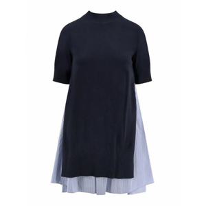 [SACAI] 라프리마 여성 니 Length 미디 코튼 원피스 위드 패브릭 인서트 2508010250 Blue /8