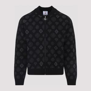 카사블랑카 시티 자카드 집 클로저 봄버 재킷 MAW25KW112401 BL