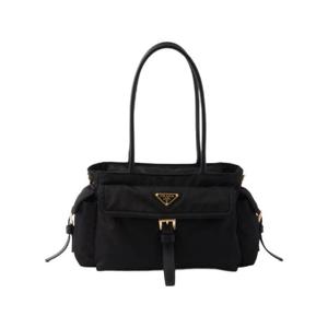 프라다 익스플로어 미디움 리나일론 앤 레더 토트백 블랙 1BG596-RDLN-F0002