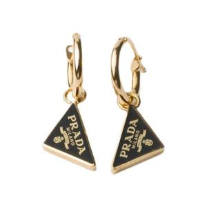 프라다 에나멜 메탈 이어링 골드 블랙 1IO338-2DR5-F019F