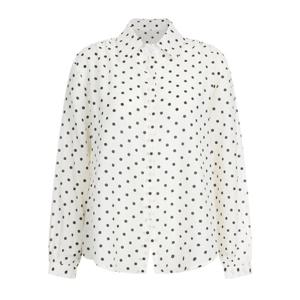 샵앤) 여성 도트 카라넥 얇은 긴팔 땡땡이 셔츠 블라우스 EGG-WBL-20770-블랙