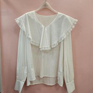 미센스 HC09 빅카라 블라우스 MB49BLS309Z-WH