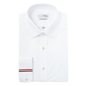 [에스티듀퐁(셔츠)]화이트 삼색 포인트 슬림핏 긴소매 셔츠 SE5FM22LS771SWH