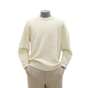 [본(정장)]BON 23F/W 메리노울 언발란스 사선 포인트 베이지 남성 니트 (BN3WSW865)