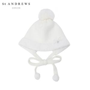 [세인트앤드류스] 여성 리본 폼폼이 스트랩 비니