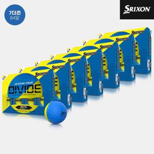 [7더즌 84알]던롭코리아 정품 스릭슨 Q-STAR 투어 5 디바이드 골프볼[남여공용][옐로우블루][3피스]