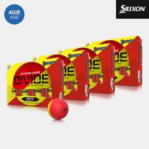 [4더즌 48알]던롭코리아 정품 스릭슨 Q-STAR 투어 5 디바이드 골프볼[남여공용][옐로우레드][3피스]