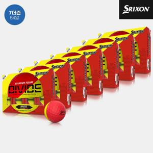 [7더즌 84알]던롭코리아 정품 스릭슨 Q-STAR 투어 5 디바이드 골프볼[남여공용][옐로우레드][3피스]