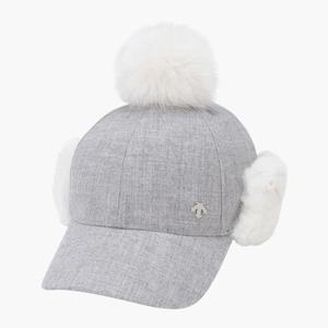 데상트골프모자 TQT DO42WECPO4-GRYG 여성 방울 방한 캡 / GRYG