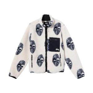 스투시 마스크 자카드 쉐르파 플리스 자켓 내츄럴 118389