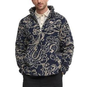 바버 페이즐리 하프 지퍼 플리스 스웨트셔츠 MFL0204NY91