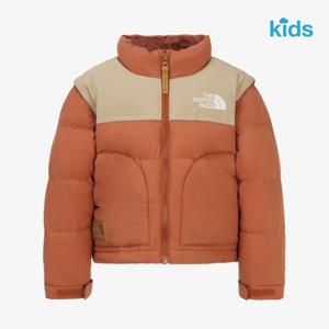 노스페이스 키즈 NJ3NR57U 오렌지 펠리온 디태쳐블 자켓 조끼패딩 점퍼
