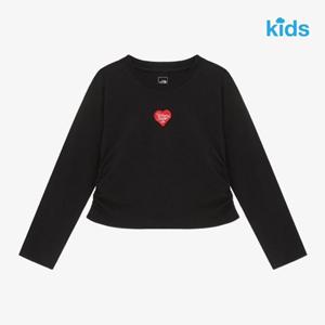 노스페이스 키즈 NT7TR54T 블랙 걸즈 앨리슨 롱슬리브 티 크롭