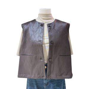 [에이지도르]라운드 레더 조끼 ALFIAUE175