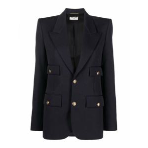 [SAINT LAURENT] 라프리마 여성 캐주얼 자켓 그레인 De Poudre 싱글브레스티드 728768Y512W4141 Blue /8