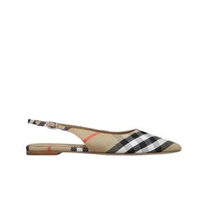 버버리 체크 슬링백 플랫 베이지 8106155