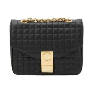 셀린느 스몰 퀼티드 카프스킨 숄더백 블랙 188403BFC-38NO