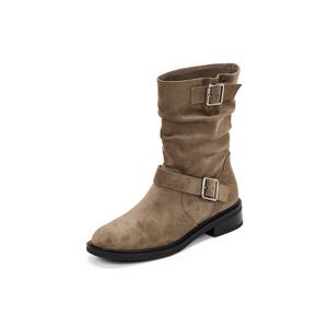 [무크]엠.무크 지니 셔링 하프부츠 스웨이드 타우페 516523701IF