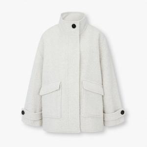 보브  (7155416005) 알파카 블렌드 하이넥 하프 코트