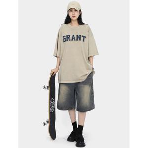 [스콰즈] 남녀공용 청반바지 버뮤다 워싱 데님 팬츠 SRAP006