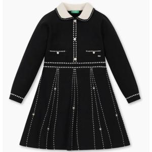 [베네통키즈]25FW-별 카라 니트 원피스/QAOP19561