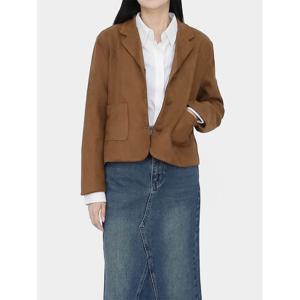 [엘케이트] 여자 자켓 싱글 스웨이드 크롭 간절기 재킷 LRR001