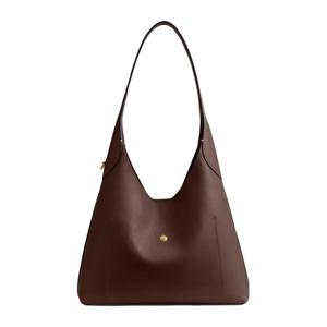 코치 브라운 가죽 소프트 스트럭처 숄더 백 CU068 B4MPL