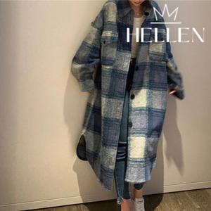 [헬렌] 캐주얼 포켓 체크 셔츠 코트 블루문셔츠코트 G-850
