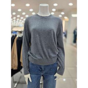 [더아이잗]배색 단추 라운드넥 니트 IRAA1PO041GY20