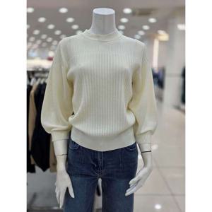 [더아이잗]시스루 배색 백타이 니트 IR9A1PO071BK10