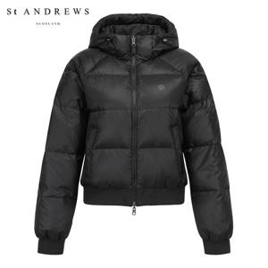 [세인트앤드류스] 여성 별 심볼 후드 리버서블 구스다운 패딩 점퍼 821E4JP010_BK