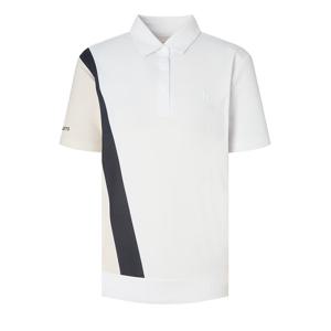 [헤지스] 25FW 여성 칼라블럭 피케 카라 반팔 티 HWTS5D513OW