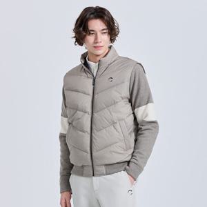 챌린저 남성 배색 포인트 숄더 프리 스윙 구스다운 자켓 카키베이지 CHE4MJK5442KB