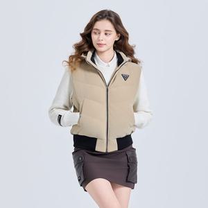 챌린저 여성 샤이닝 후드 탈부착 다운 베스트 베이지 CHE4WVT5847BE