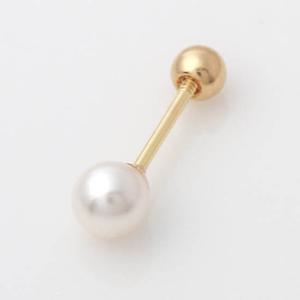 [미니아트] 10K 골드 4mm 진주 금 피어싱 귀걸이 G422_한쪽