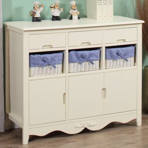 아리아 원목라탄 와이드 서랍장/수납장