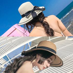 클래식리본 밀짚모자 여성 썬캡 여름모자 비치모자 왕골 밀집모