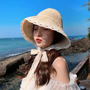 보넷레이스 밀짚모자 버킷햇 여름 여성 썬캡 벙거지