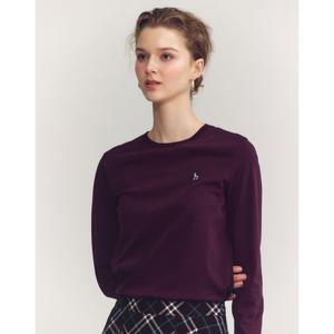 헤지스 여성 24FWBEST솔리드 긴소매 티셔츠 버건디 HSTS4CC72D2