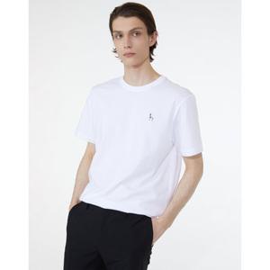 헤지스 남성 24SS 클리어런스스테디셀러화이트 퍼피로고 멜란지 면 반팔티셔츠 WHTS4B901WT