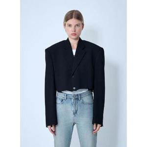 25 FW 발렌시아가 여성 컷오프 블레이저  bal0261003blk