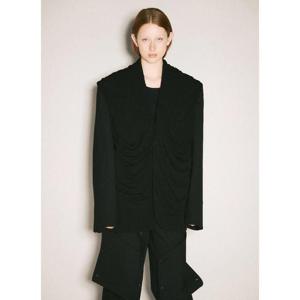 25 FW 와이프로젝트 여성 드레이프 후드 블레이저  ypr0258005blk