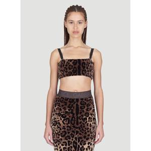 25 FW 돌체앤가바나 여성 레오파드 프린트 크롭 탑 dol0254004brn