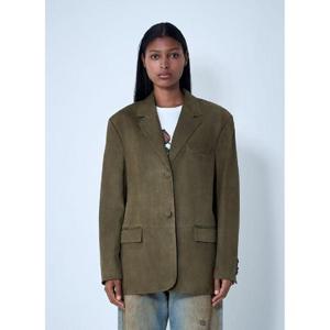 25 FW 마르니 여성 스웨이드 싱글 브레스트 블레이저 mni0261005grn